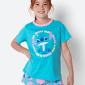 Pijama Manga Curta Algodão Menina Stitch