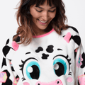 Pijama Manga Longa Soft Feminino Vaca Patches