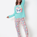 Pijama Manga Longa Algodão Feminino Unicórnio Cherry