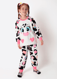 Pijama Manga Longa Soft Menina Vaca Patches