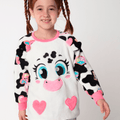 Pijama Manga Longa Soft Menina Vaca Patches