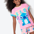 Pijama Manga Curta Viscolycra Menina Teen Estampado Stitch