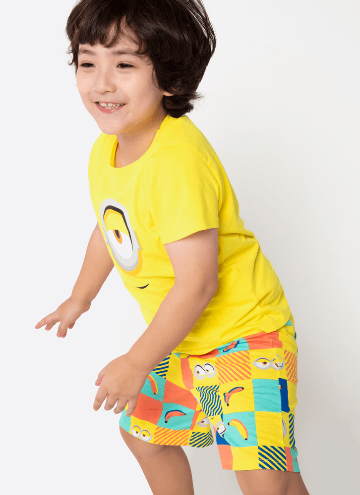 Pijama Manga Curta Algodão Menino Minions