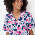 Pijama Manga Curta Viscose Feminino Vaca Romântica