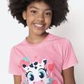 Pijama Manga Curta Alogodão Menina Teen Vaca Romântica