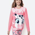 Pijama Manga Longa Viscolycra Menina Teen Vaca Romântica