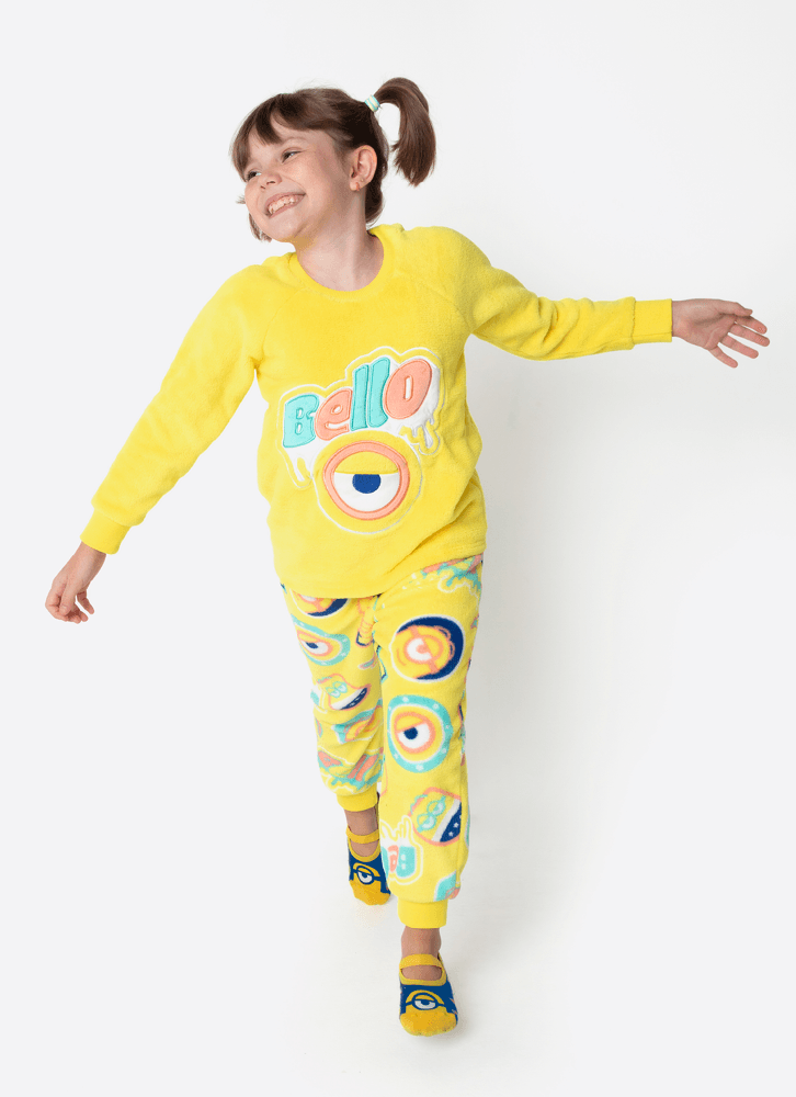 Pijama Manga Longa Soft Unissex Kids Minions