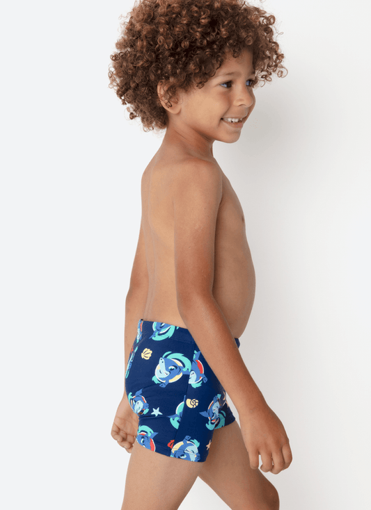 Sunga Boxer Menino Estampada Tubarão Aloha