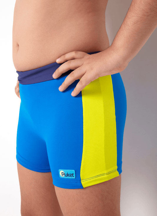 Sunga Boxer Menino Teen Azul Color Block