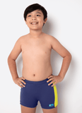 Sunga Boxer Menino Teen Azul Marinho Color Block